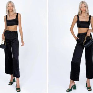 Princess Polly Black Satin Set